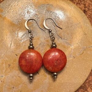 Orange sponge coral earrings in stainless steel🍊🧡